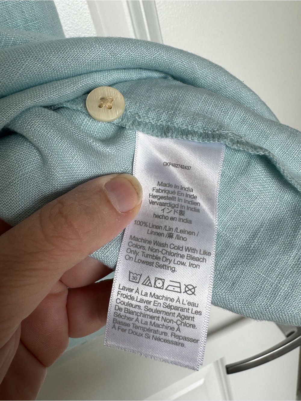 NWT MADEWELL Square-Neck Mini Dress in 100% Linen Blue Heron Light Blue Size 16 - Picture 8 of 13